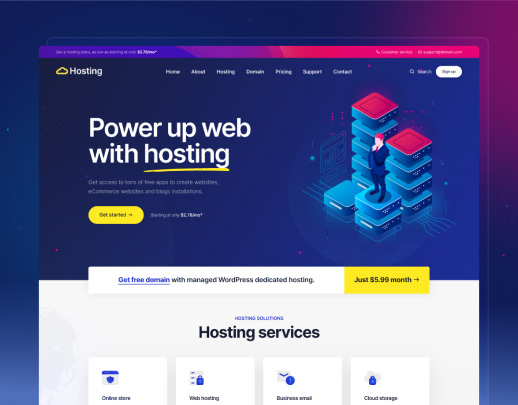 Vista previa del diseño Alojamiento web