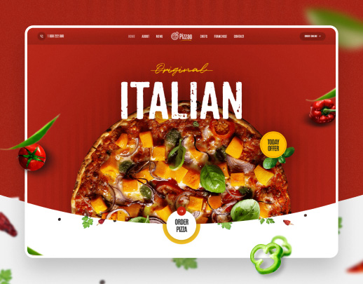 Vista previa del diseño Pizzería